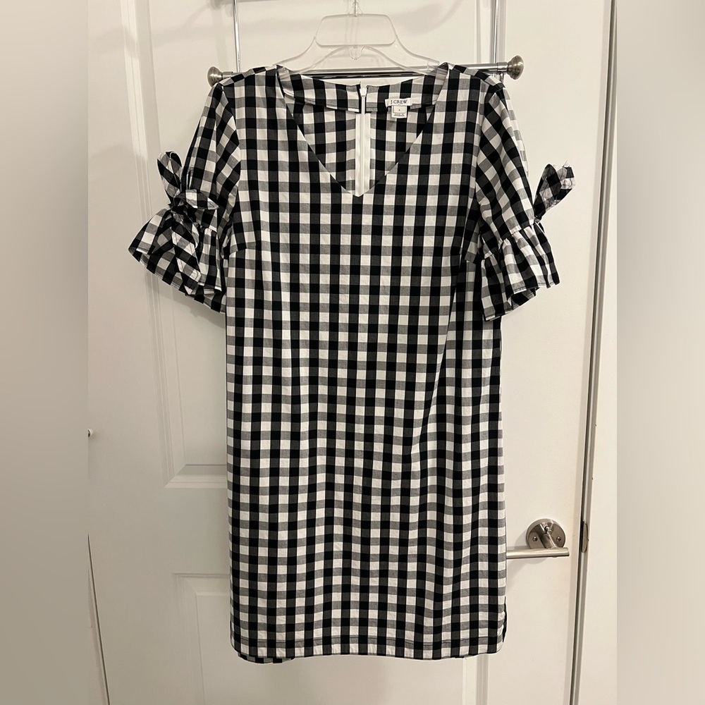 JCrew Classic Black and White Checkered Dress - size Small - 97% cotton
